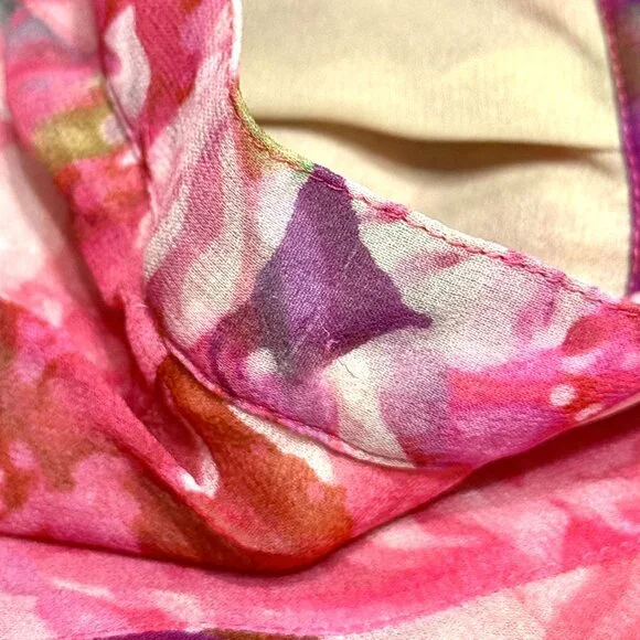 Jones New York Silk Chiffon Pink Floral Skirt 35"W Flowy Fairy Romantic Feminine - Picture 12 of 12